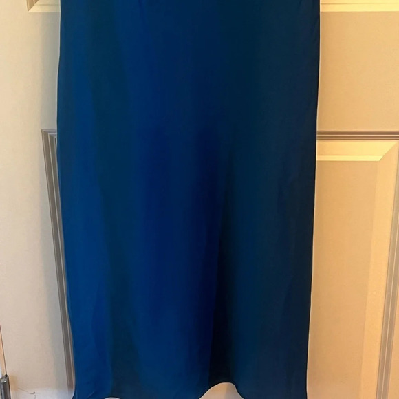 Socialite Cowl Neck Bias Cut Satin Midi Dress XS Deep Dive color - Picture 5 of 9